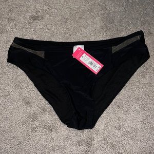 NWT. Black bikini bottoms with mesh on sides.